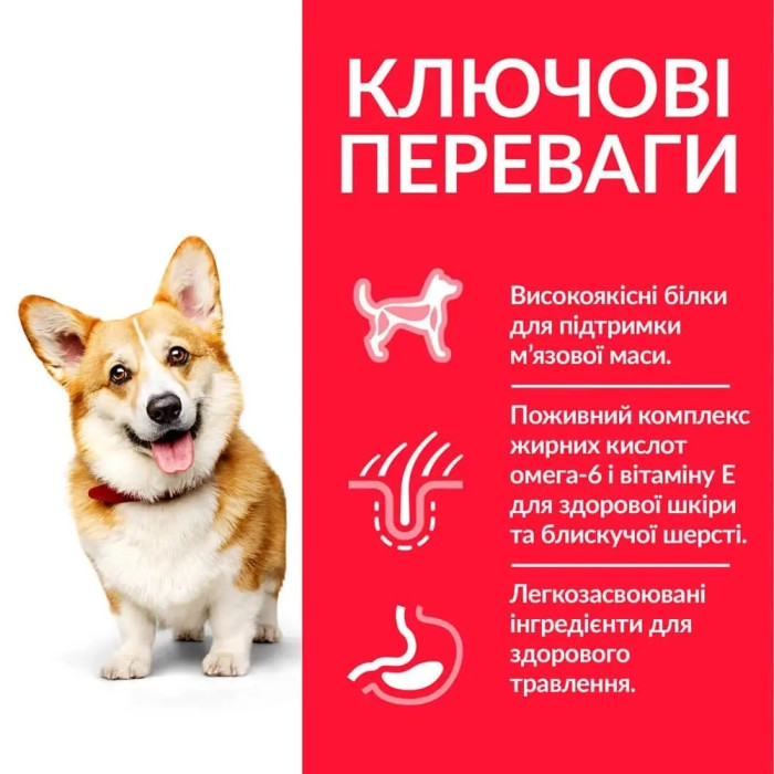 Hills (Хіллс) Adult Small Mini with Lamb-сухий корм з ягням для собак маленьких порід 1,5 кг