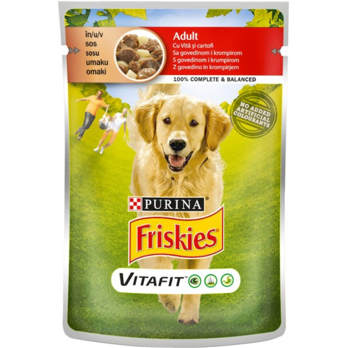 Friskies консерви для собак з яловичиною і картоплею в підливі 100г 800823