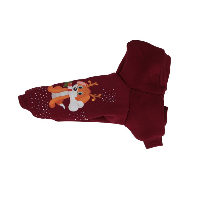 Собачка з кісточкою світшот для собак дівчаток трикотаж на флісі бордо S2
