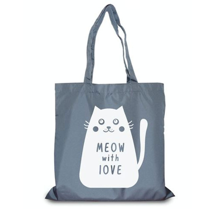 Екосумка Meow with love 40х38 см сіра