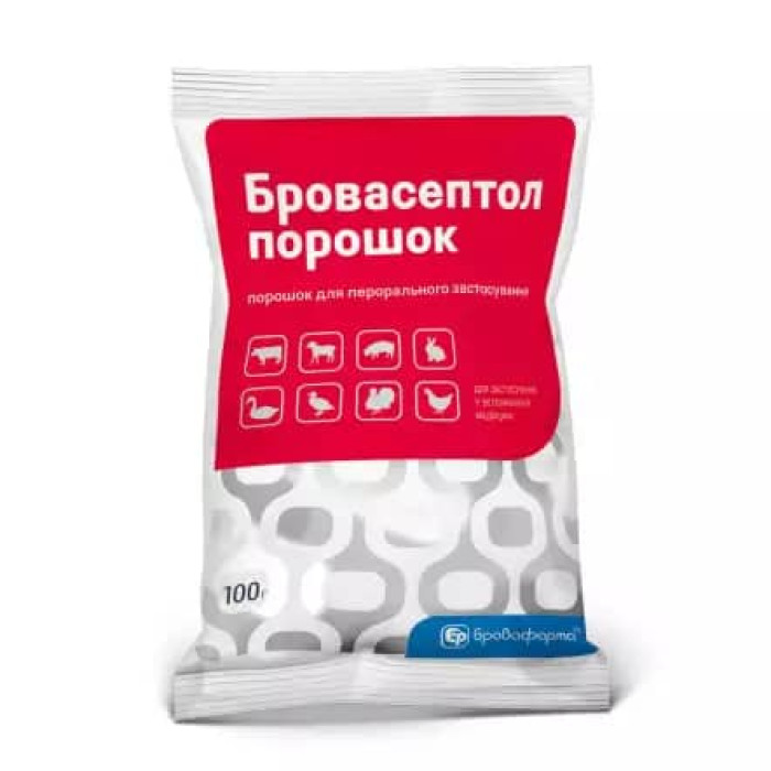 Бровасептол порошок, антибіотик для тварин 100 г