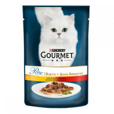 Gourmet Perle консерви для кішок з куркою і яловичиною в підливі 85г 574702 Gourmet Perle консервы для кошек с курицей и говядиной в подливе 85г 574702