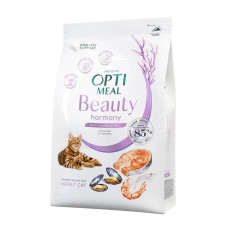 Акція-30 Optimeal Beauty Harmony з морепродуктами сухий корм для котів із заспокійливим ефектом 1.5 кг