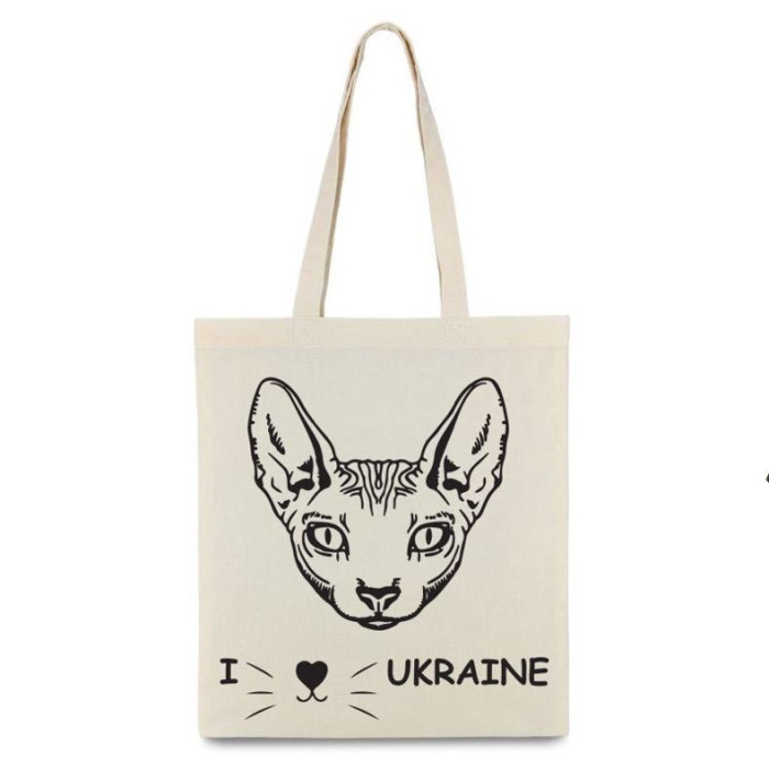 Екосумка Котик я люблю Україну 35х41см