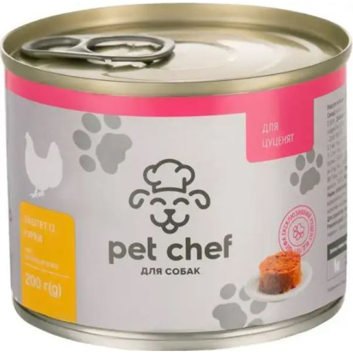 Pet chef консерви для цуценят з куркою 200г