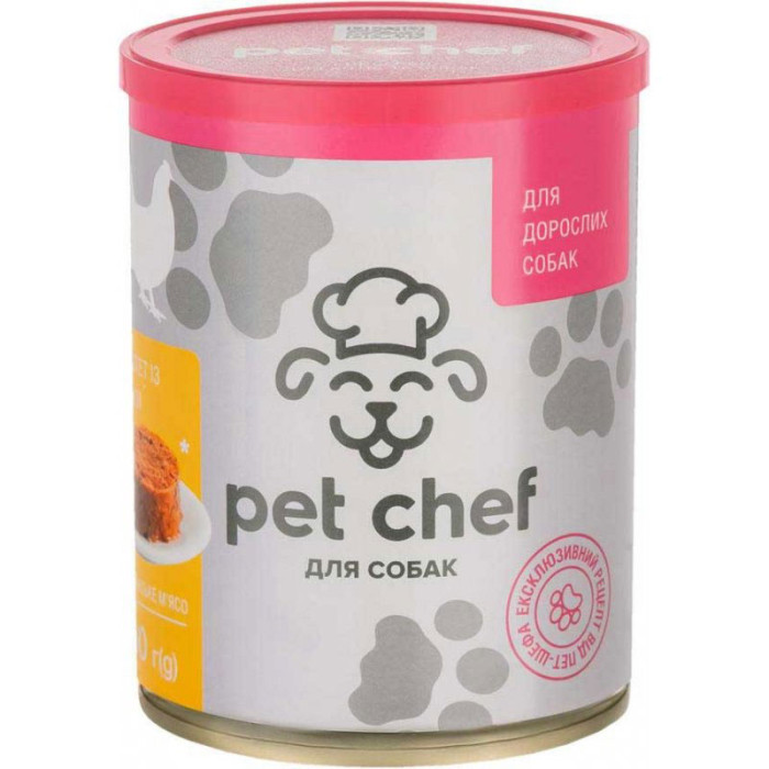 Pet chef консерви для собак з куркою 360г