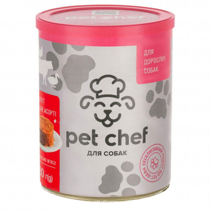 Pet chef консерви для собак мясне асорті 800г