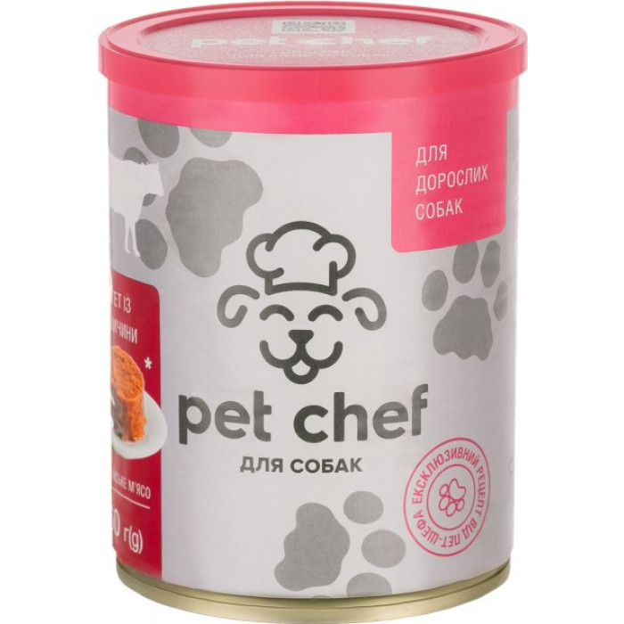 Pet chef консерви для собак з яловичиною 360г