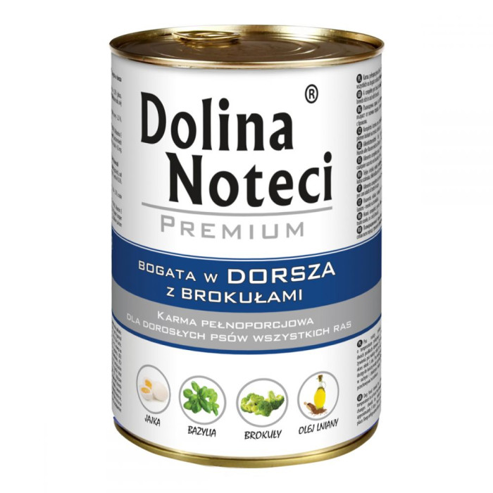 Dolina Noteci Premium консерви для собак з тріскою і брокколі 400г 300670