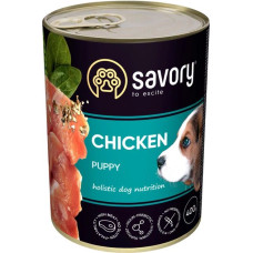 Savory Вологий корм для цуценят усіх порід з куркою 400 г