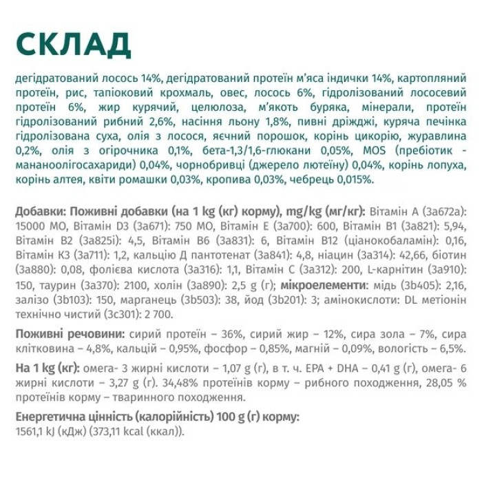 Optimeal Повнораціонний сухий корм для стерилізованих кішок та кастрованих котів з лососем 700 гр