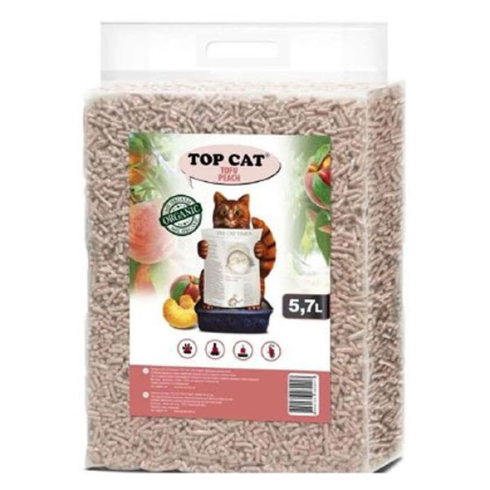 Top Cat Tofu соєвий наповнювач з ароматом персика 5,7 л Top Cat Tofu соевый наполнитель с ароматом персика 5,7 л