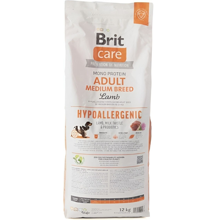 Brit Care Dog Hypoallergenic Adult Medium Breed гіпоалергенний корм для собак середніх порід з ягнятком 12 кг