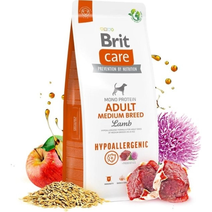 Brit Care Dog Hypoallergenic Adult Medium Breed гіпоалергенний корм для собак середніх порід з ягнятком 12 кг