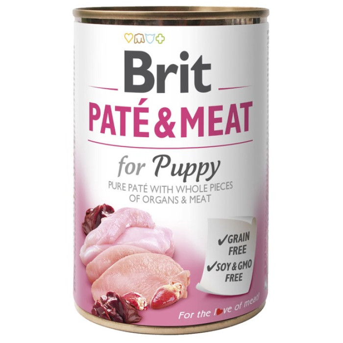 Brit Pat Meat вологий корм для цуценят зі смаком індички та курки 400 г