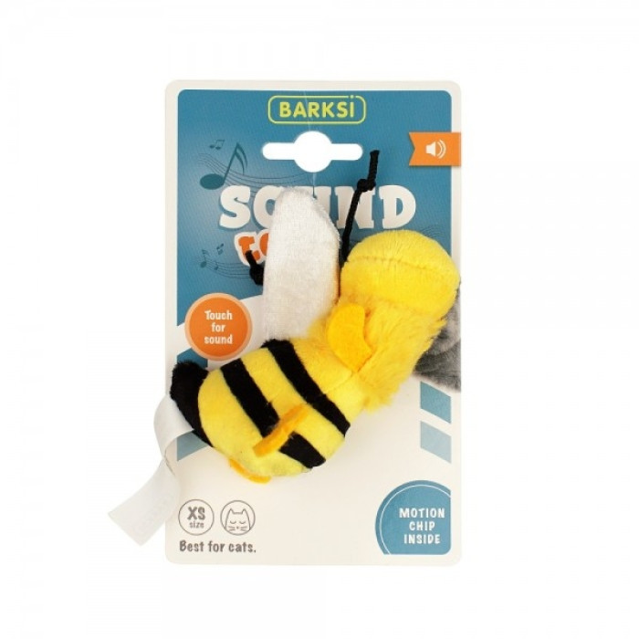 Іграшка для котів Barksi Sound Toy бджілка з датчиком торкання і звуковим чипом 10 см G70016C