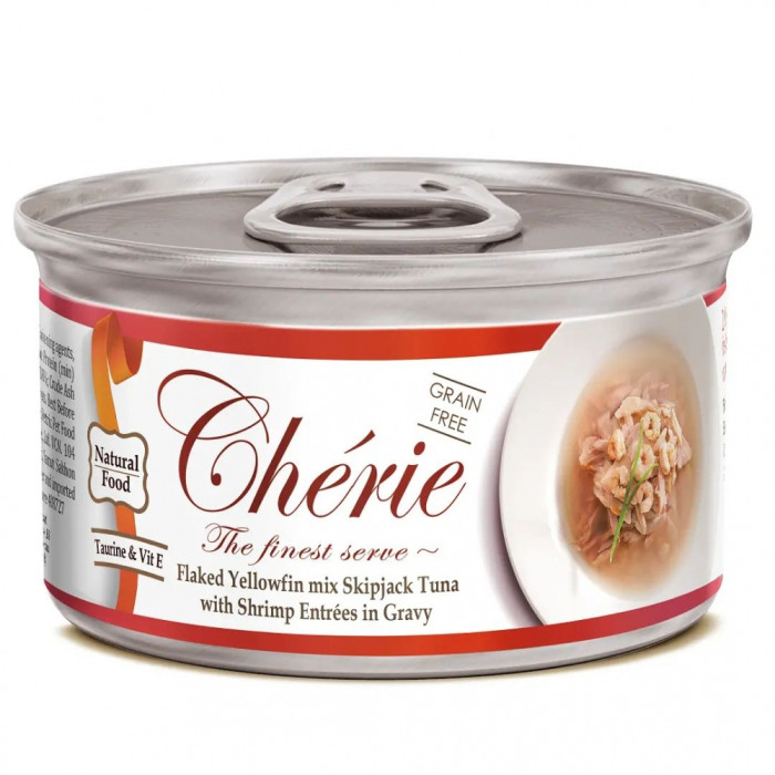 Cherie Signature Gravy Mix TunaShrimp Вологий корм для котів зі шматочками тунця та креветок у соусі 80 гр
