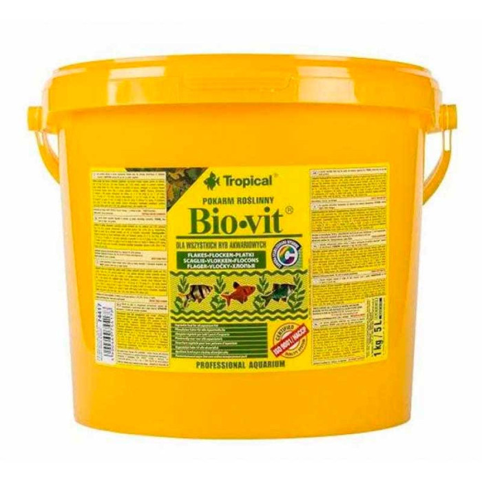 Tropical Bio Vit (Тропікал Біо Віт) корм для риб у вигляді пластівців 21л (відро) 74419