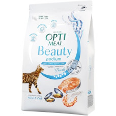 Акція-30 Optimeal Beauty Podium з морепродуктами сухий корм для котів догляд за вовною та зубами 1.5 кг