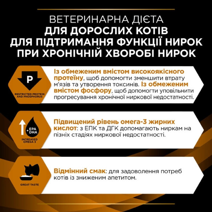 PRO PLAN Veterinary Diets NF Renal Function сухий корм для котів при захворюваннях нирок 1,5 кг