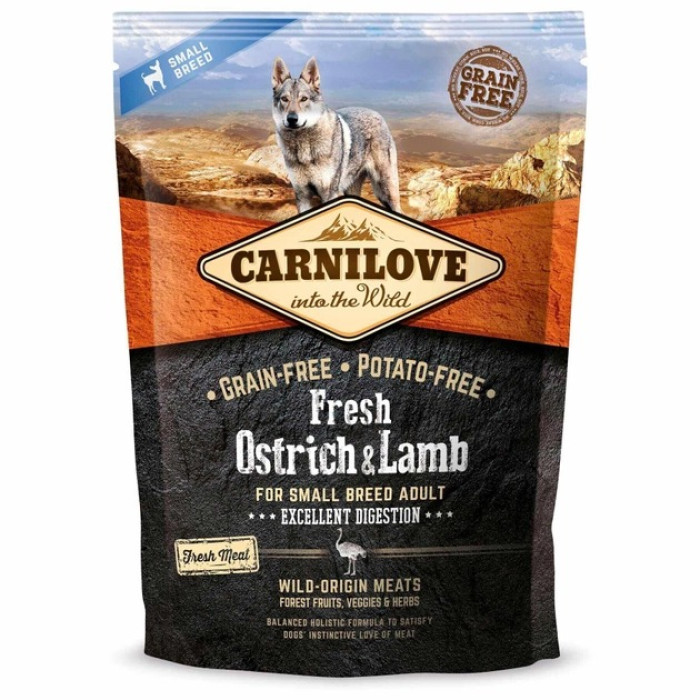 Carnilove Fresh Small Breed Dogs зі страусом та ягням сухий корм собак малих порід 1.5 кг