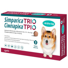 Сімпарика тріо 3 таблетки жувальні для собак 10,1-20 кг (1 шт)