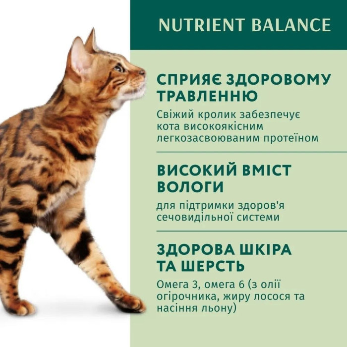 Акція Optimeal Вологий корм для котів із кроликом у морквяному желе 12шт 85г