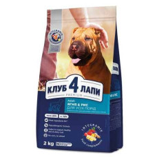 Акція Club 4 paws (Клуб 4 лапи) Для собак усіх порід з ягням та рисом 2кг (-15)