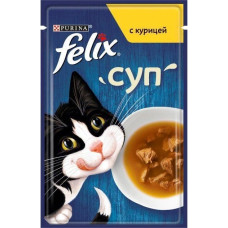 Purina Felix Вологий корм для котів суп із куркою 48г
