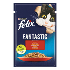 Purina Felix Вологий корм для котів суп із яловичиною 48г