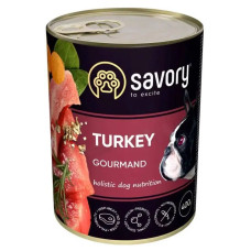 SAVORY Вологий корм для собак усіх порід з індичкою 400 гр