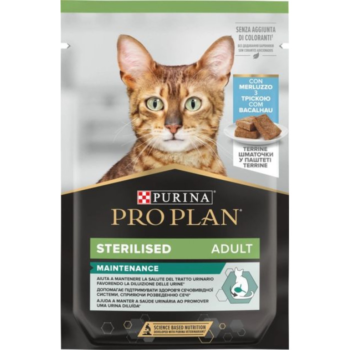 Purina Pro Plan Sterilised Вологий корм для стерилізованих котів із тріскою 75 г