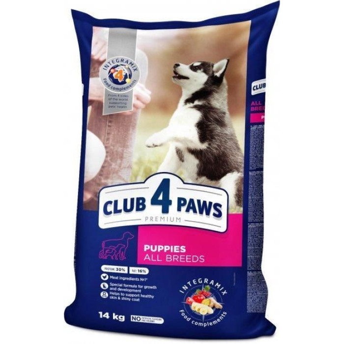 Акція Club 4 Paws Сухий корм для цуценят усіх порід із куркою 14кг (-15)