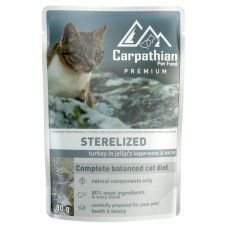 Carpathian Pet Food Sterilised Вологий корм для кастрованих котів з індичкою в желе 80гр