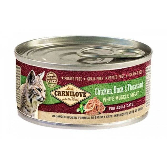 Carnilove Cat Вологий корм для котів із мясом курки, качки та фазана 100г