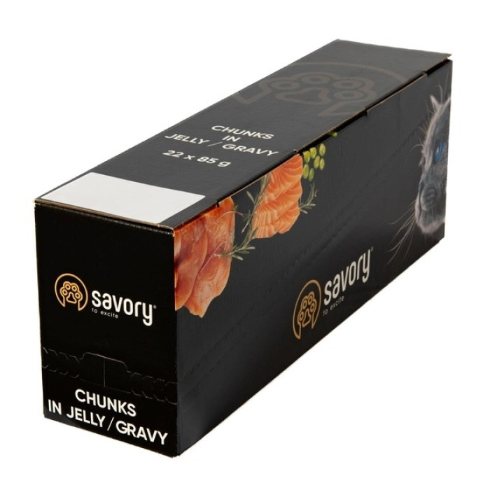 Savory Kitten Pouch з індичкою та морквою в желе вологий корм для стерилізованих кішок 85 г х 22 шт