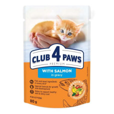 Club 4 Paws вологий корм для кошенят з лососем у соусі 80 г