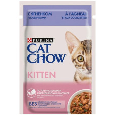 Cat Chow вологий корм для кошенят ягня і цукіні в желе 85г