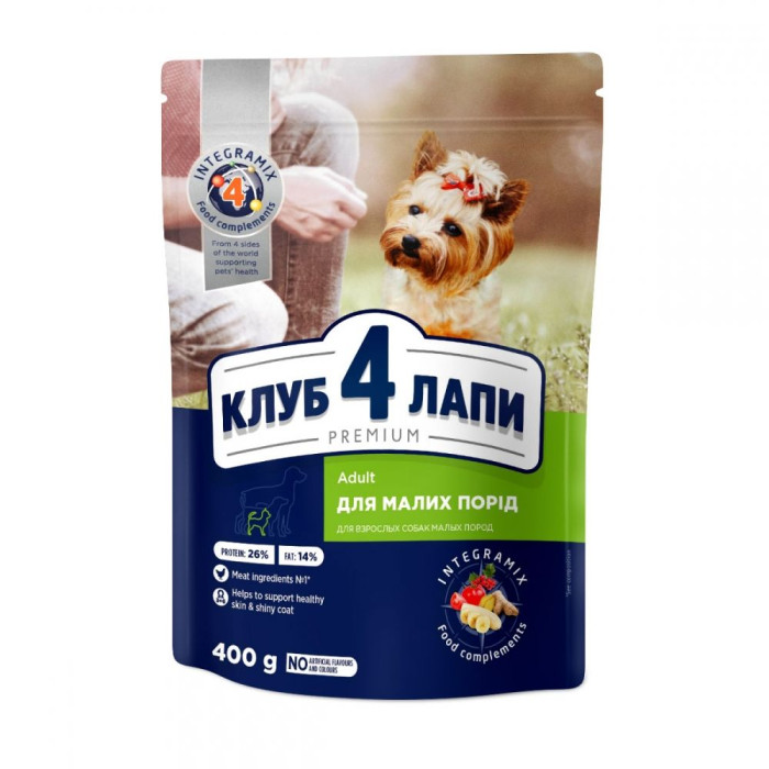 Club 4 paws сухий корм для собак дрібних порід з куркою 400г