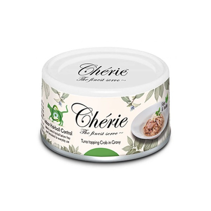 Cherie Hairball Control вологий корм з тунцем та крабом для виведення вовни для котів 80 гр