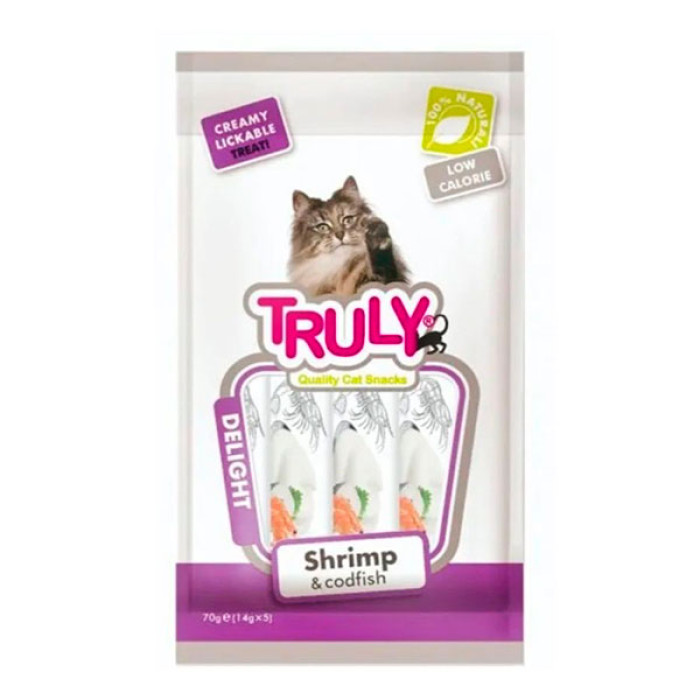 Ласощі для котів Truly з креветкою та тріскою, 70 г