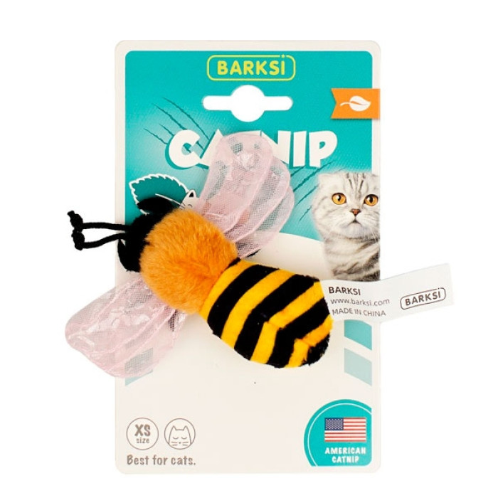 Іграшка для котів Barksi Catnip бджілка із запахом котячої мяти 10 см T67479C