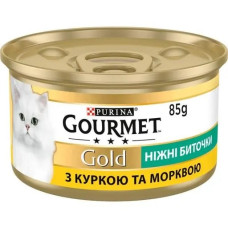 АКЦІЯ Gourmet ніжні биточки вологий корм з куркою та морквою для котів 85 гр