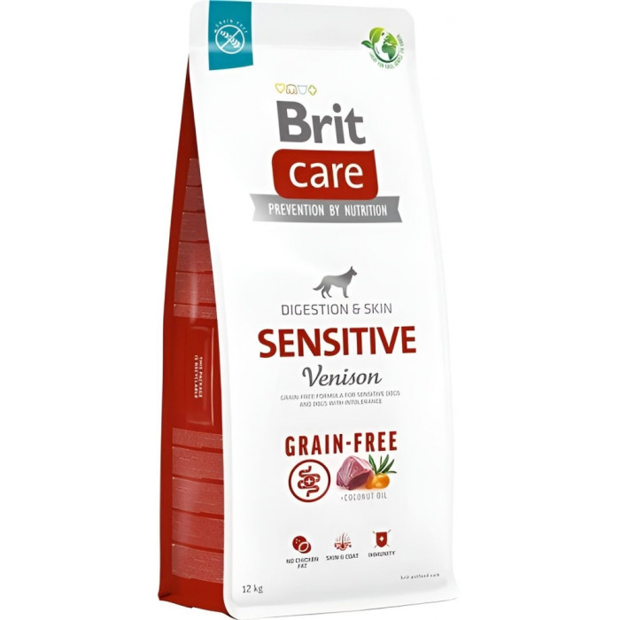 Brit, Сухий корм для собак Brit Care Dog Grain-free Sensitive корм для собак з чутливим травленням беззерновим з олениною 12 кг