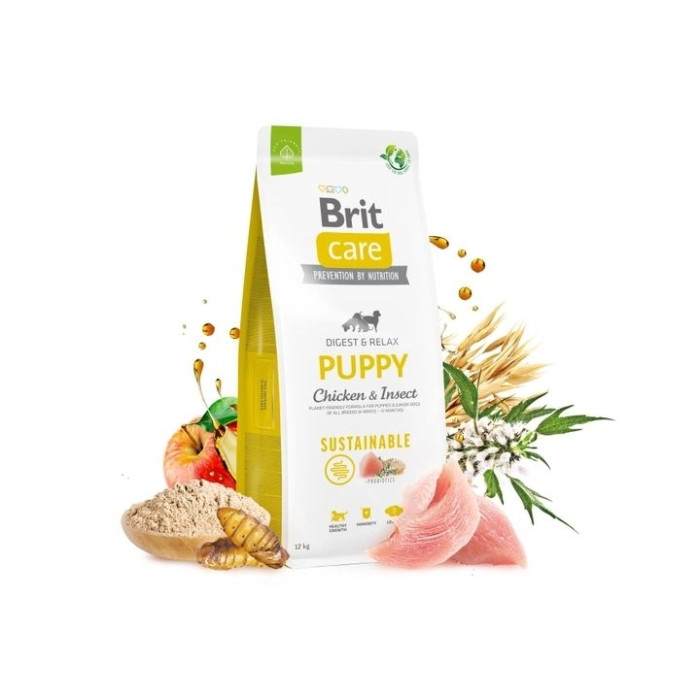 Brit Care Dog Sustainable Puppy Сухий корм для цуценят з куркою та комахами 3 кг