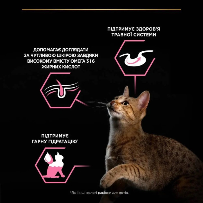 АКЦІЯ Purina Pro Plan індичка та риба вологий корм для котів з чутливим травленням 7+3 паучі по 85 г