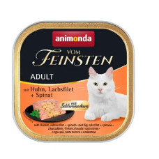 Animonda Gourmet Vom Feinsten Adult Вологий корм для кішок з яловичиною та з філе лосося зі шпенатом 100 гр