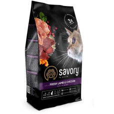 Savory Adult Cat Сухий корм для кастрованих котів зі свіжим мясом ягняти і куркою 400 г