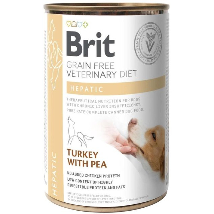 Brit VetDiets Вологий Корм для собак при нирковій недостатності індичка та горох 400 г
