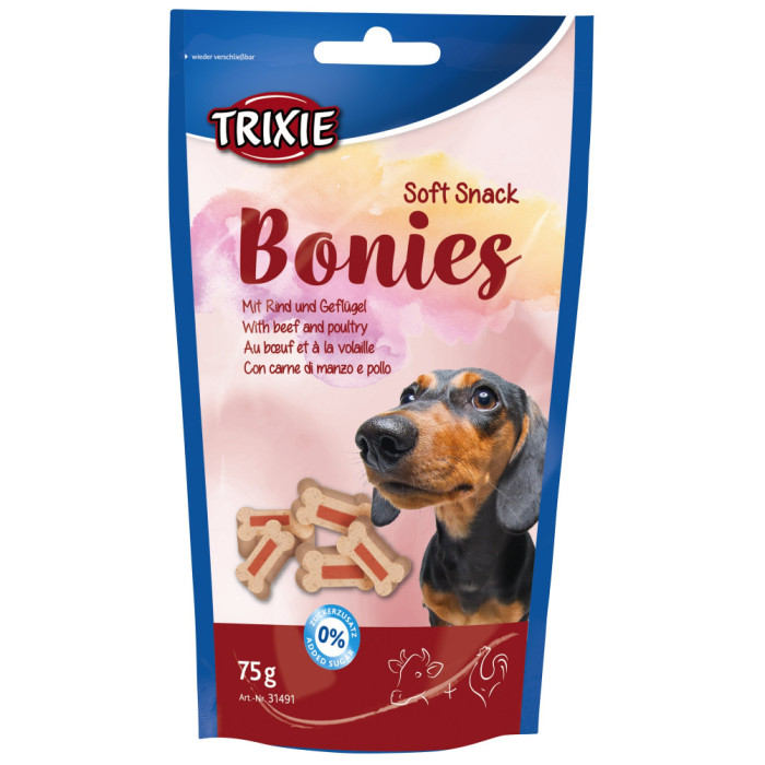Bonies-мякі ласощі для собак з яловичиною і куркою, Тріксі 31491 Мяка закуска для собак з яловичиною і куркою Тріксі 31491